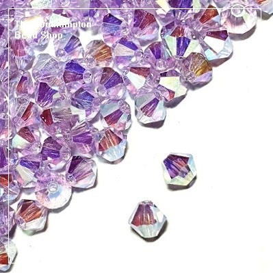 Preciosa Bicones Beads 4mm - Violet AB 2x